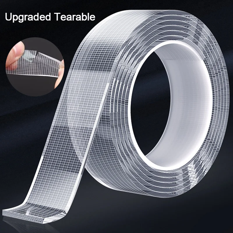 1-10M Upgrade Tearable Nano Double Sided Adhesive Tape Heavy Duty Strong Mounting Tape Clear For Walls/Poster/Wall Hanging Craft