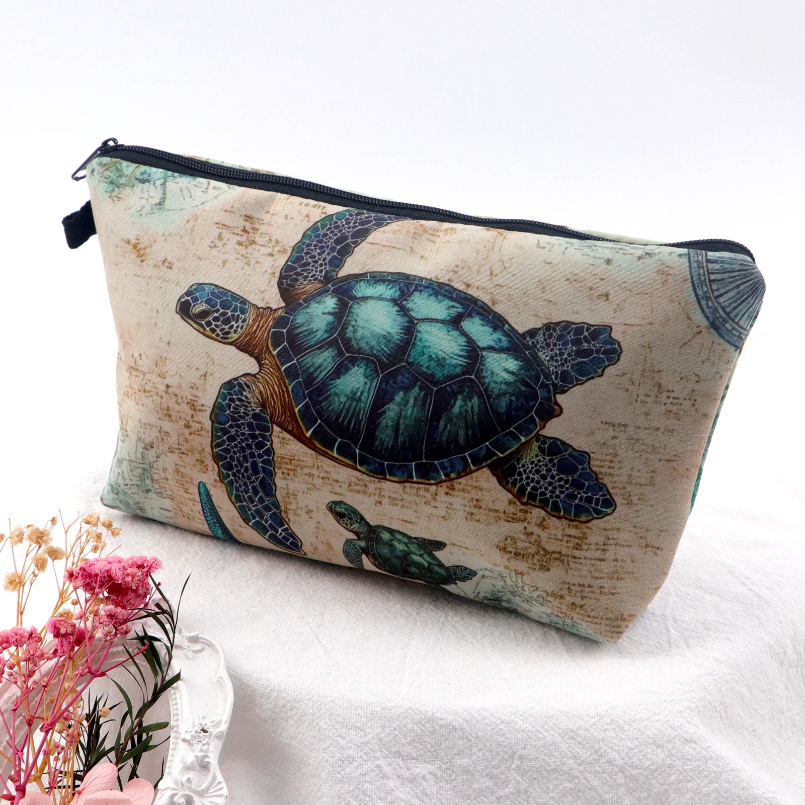 

Sea Turtle Women's Storage Organizer Makeups Bags Cartoon Portable Cosmetic Pouch Travel Cosmetics Bag Makeup Accessory