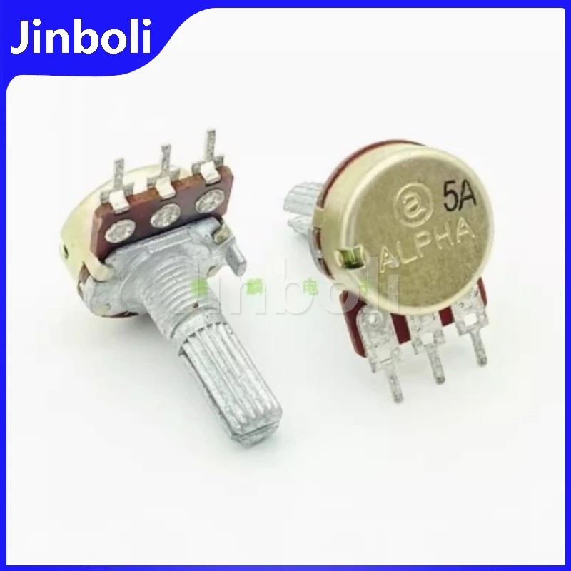 1PCS 16 Type B100K Single With Midpoint Amplifier Audio Volume Balance Potentiometer 3Pins Flower Shaft 20mm