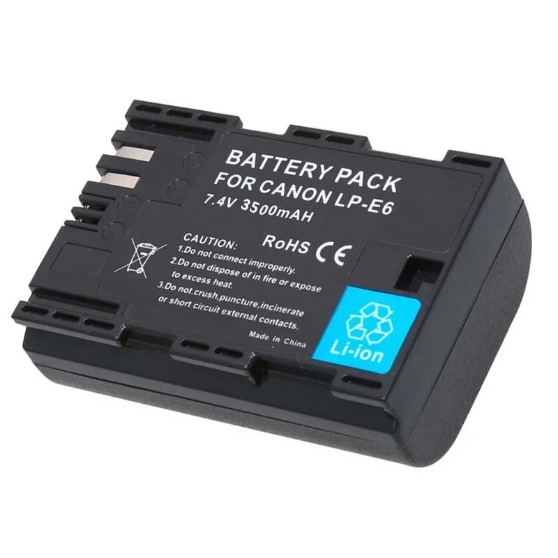 3500mAh LP E6 LPE6 LP-E6 E6N Battery or LED Dual Charger For Canon EOS 5DS R 5D Mark II 5D Mark III 6D 7D 70D 80D Camera