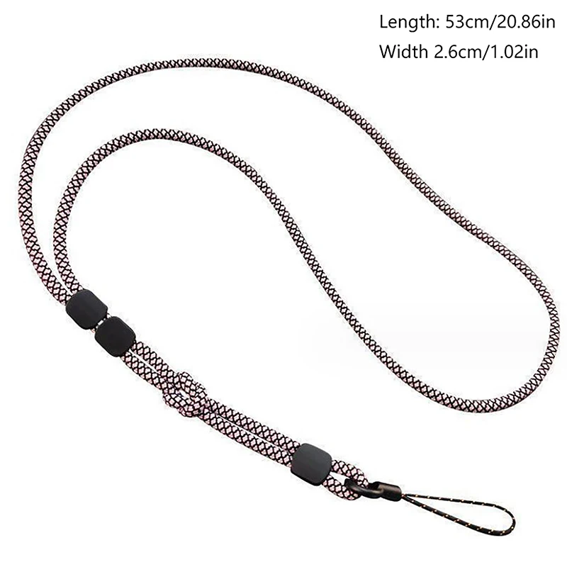 53cm Length Adjustable Dual-use Lanyard Phone Anti-lost Pendant Long Neck Hanging Chain Hand-woven Mobile Phone Lanyard Strong