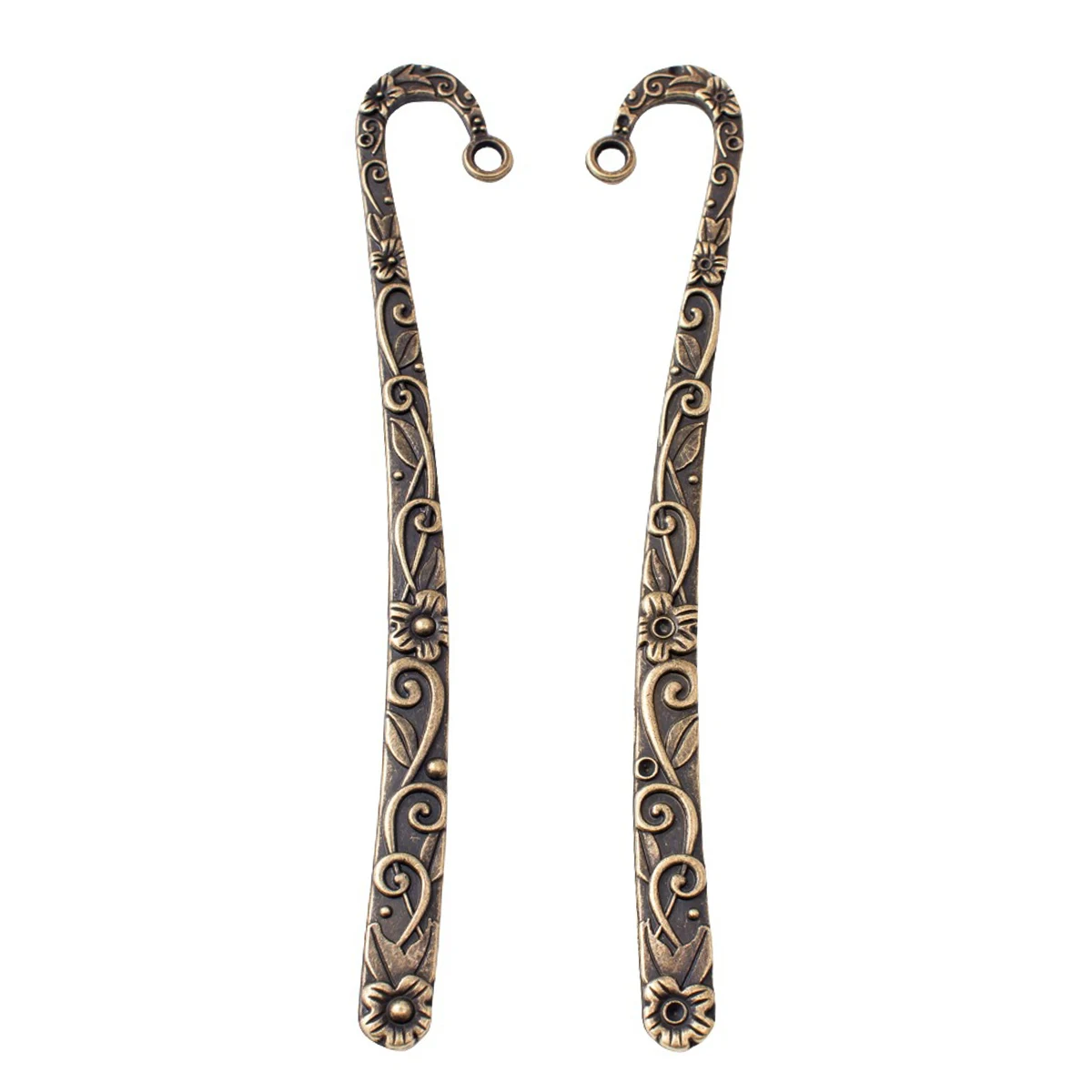 Lesezeichen, Metallblumen, geschnitzt, Gold, Silber, Bronze, Farben, Schmuck, DIY, 122 x 19 x 2 mm – Detail 4