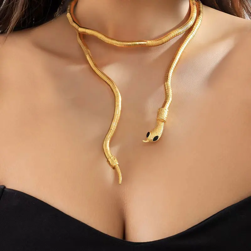 For Festival Rave Multi-Wrap Snake Jewelry Chain Gothic Choker Bracelet Headpiece for Festival Cosplay Fashion Layering