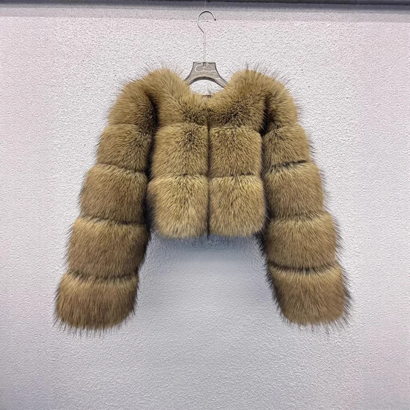 

Пальто из искусственного меха лисы S-6XL, зимнее, черно-белое, элегантное, пушистое, короткое, женская одежда