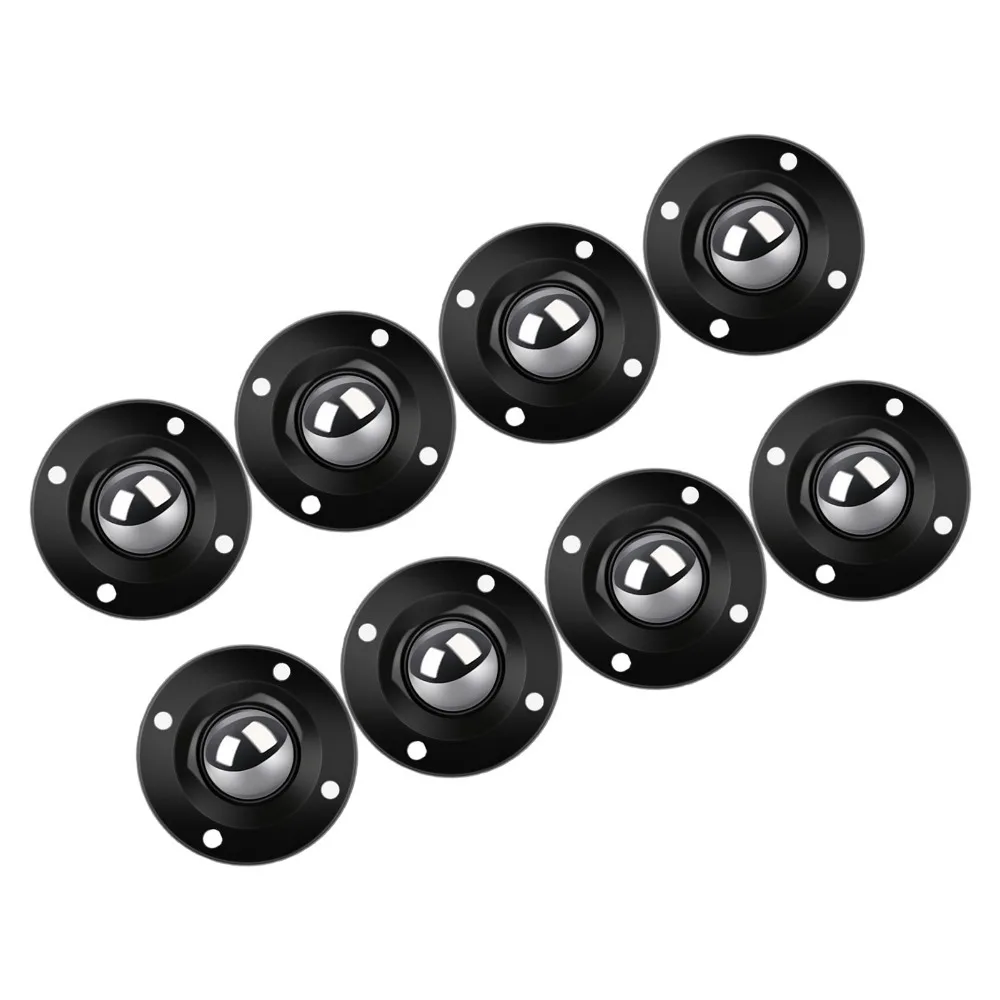 8pcs Rotating Adhesive Caster Wheels Black 1.7Inch Diameter Universal Swivel Caster Furniture Caster Wheels Furniture