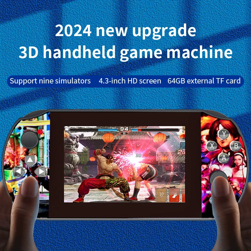 Q3 Retro Handheld Game Console 4.3 Inch Screen Handheld Game Player 10000+ HD Games Portable Video Game Console Gift For Kid