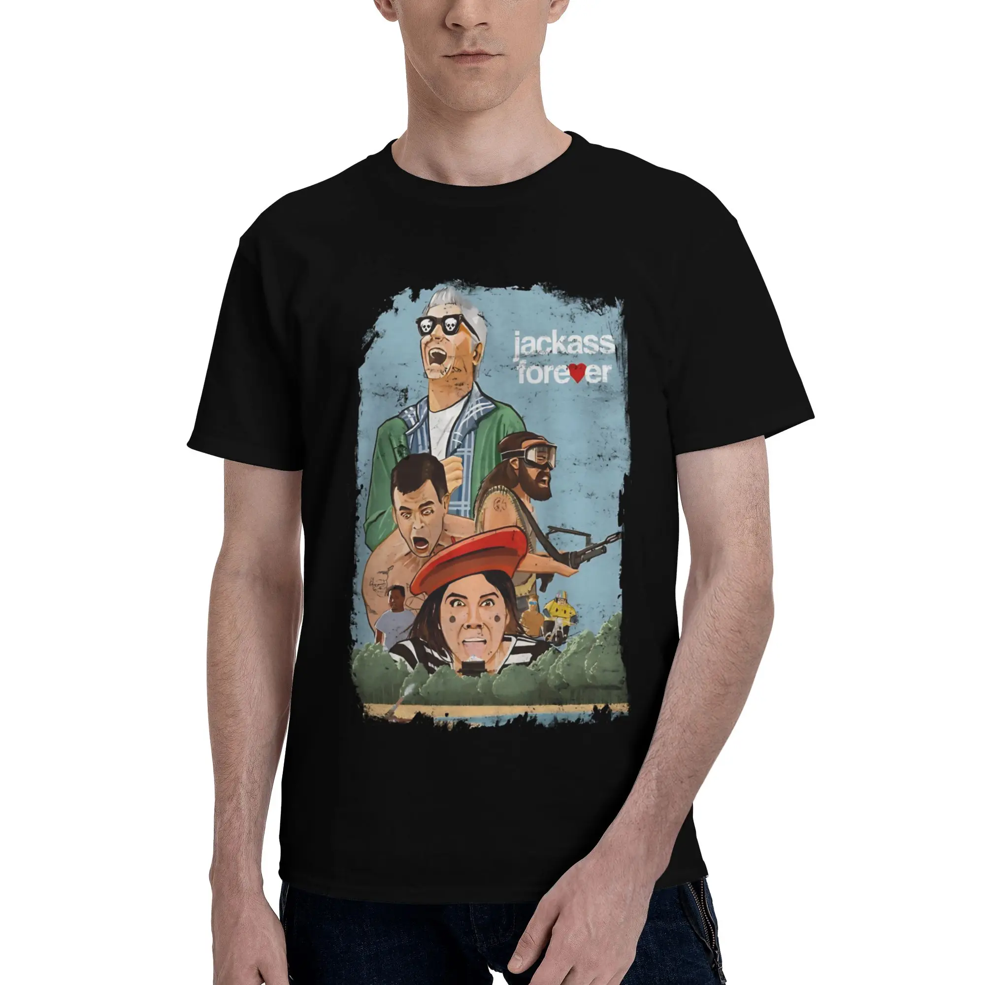 Pull your horns in    Graphic 100% Cotton T-Shirt Jackass Tops Tees For Men