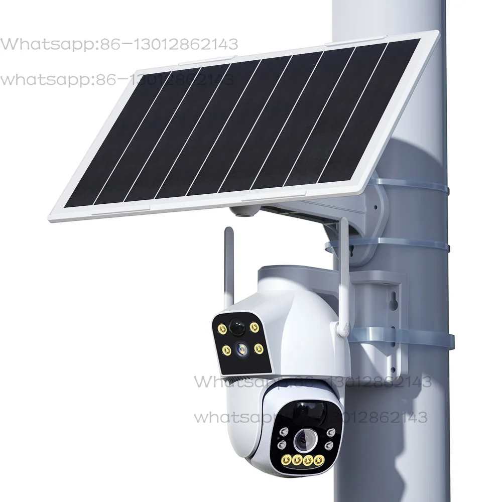 Outdoor 2K 4MP Memory Card Solar Panel Energy Low Power Wifi Security Network PTZ Solar Camera With Motion Detection