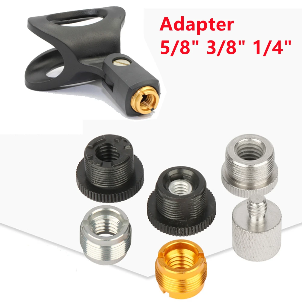 Microphone Stand Clip Adapter Sturdy and Easy to Use Mic Stand Clip Mount Adapter 5/8Male to 3/8 1/4Female Threaded Screw