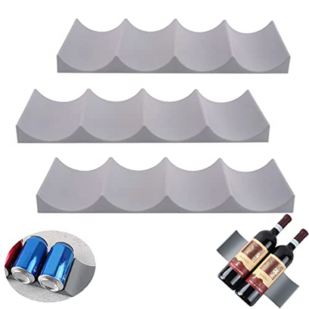 3 Pcs Red Wine Display Stacking Bottle Rack Stand Suitable For Kitchen Bar Hotel Multi-Purpose Stacking Display Rack, Gray