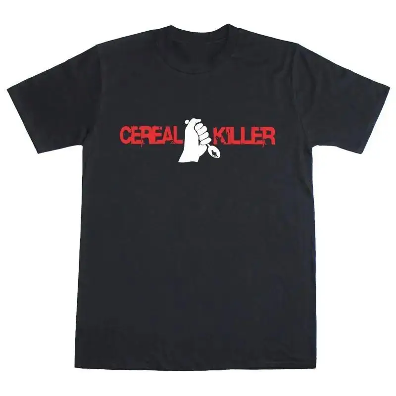 Mens T Shirt Funny Slogan Novelty Cereal Killer Regular Fit Ring-spun Cotton Tee