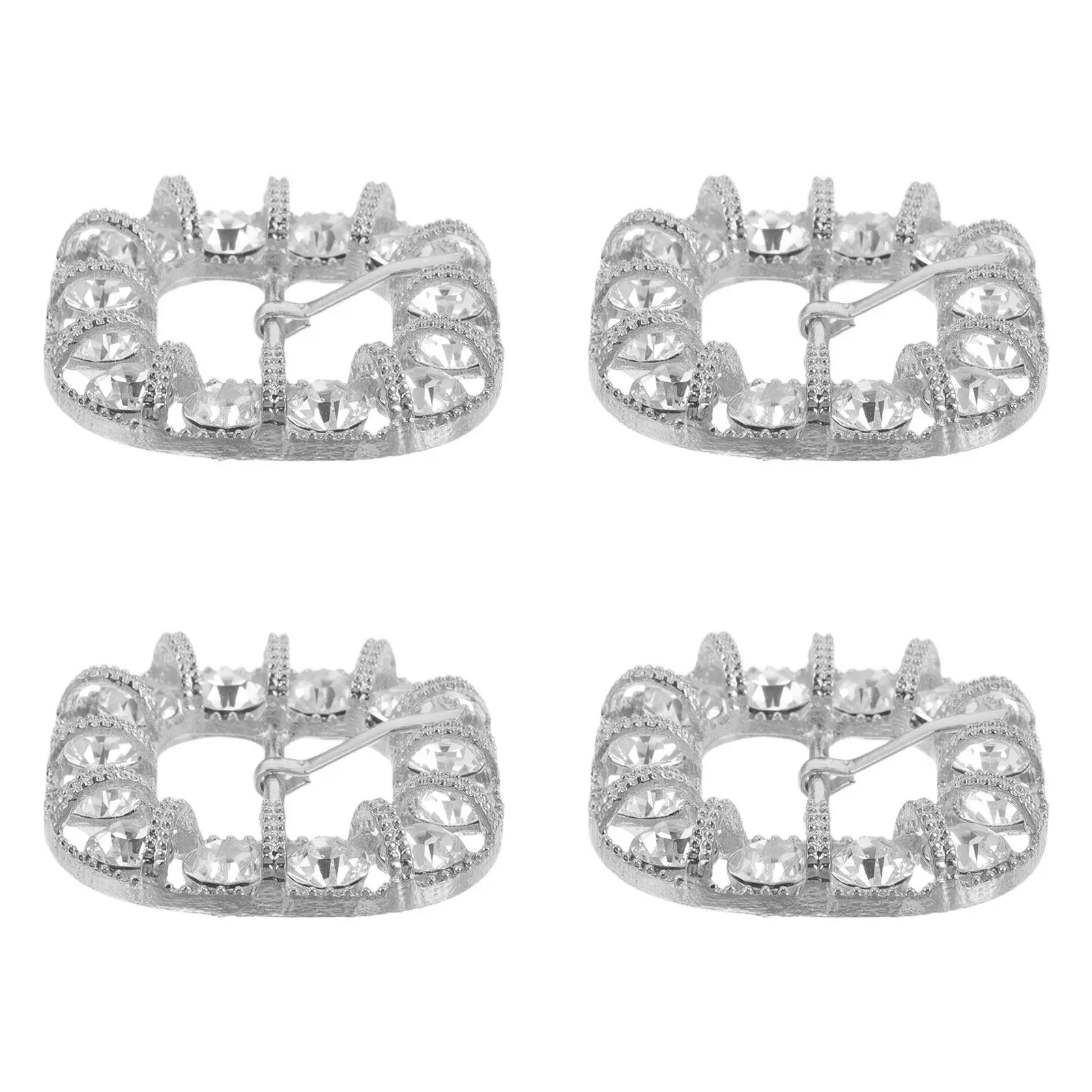4Pcs Metal Vest Buckle Metal Decorative Slide Buckle Rectangular Strap Adjuster for Clothing Suit Waistcoat Dress DIY