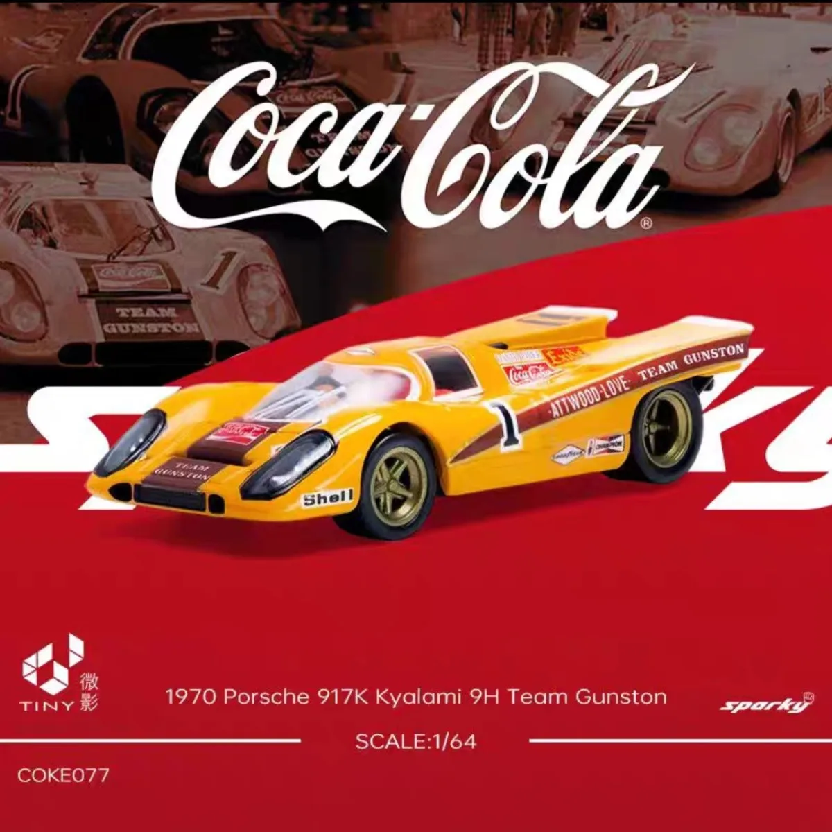Tiny X Sparky Porsche 917k 1970 Coca-cola Livery Porsche Racing Model