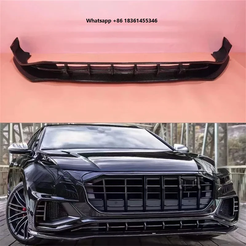 

Real Carbon Fiber Front Bumper Lip Spoiler Kit Fit FOR Q8 SQ8 2019-2024