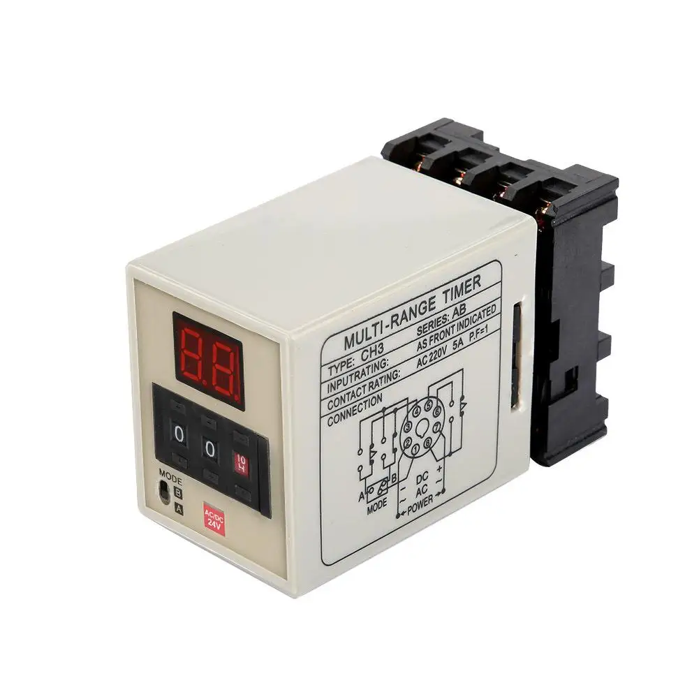 

Dual Mode Step Up Converter Timer Relay AH3 - 0.01S to 99H, LED Display, 12V/24V/110V/220V/380V Frequency Control