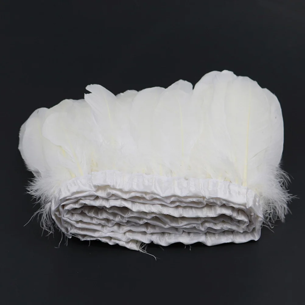 1PC 2m Natural Goose Fringe Trim for DIY Craft Hat Decoration White goose natural trim