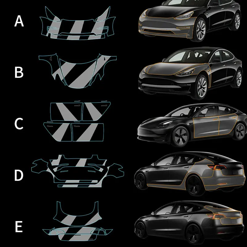 Película de protección de pintura para Tesla modelo 3 Highland 2024 8,5, pegatina gruesa precortada para coche, Kit de TPU transparente PPF, calcomanía automática