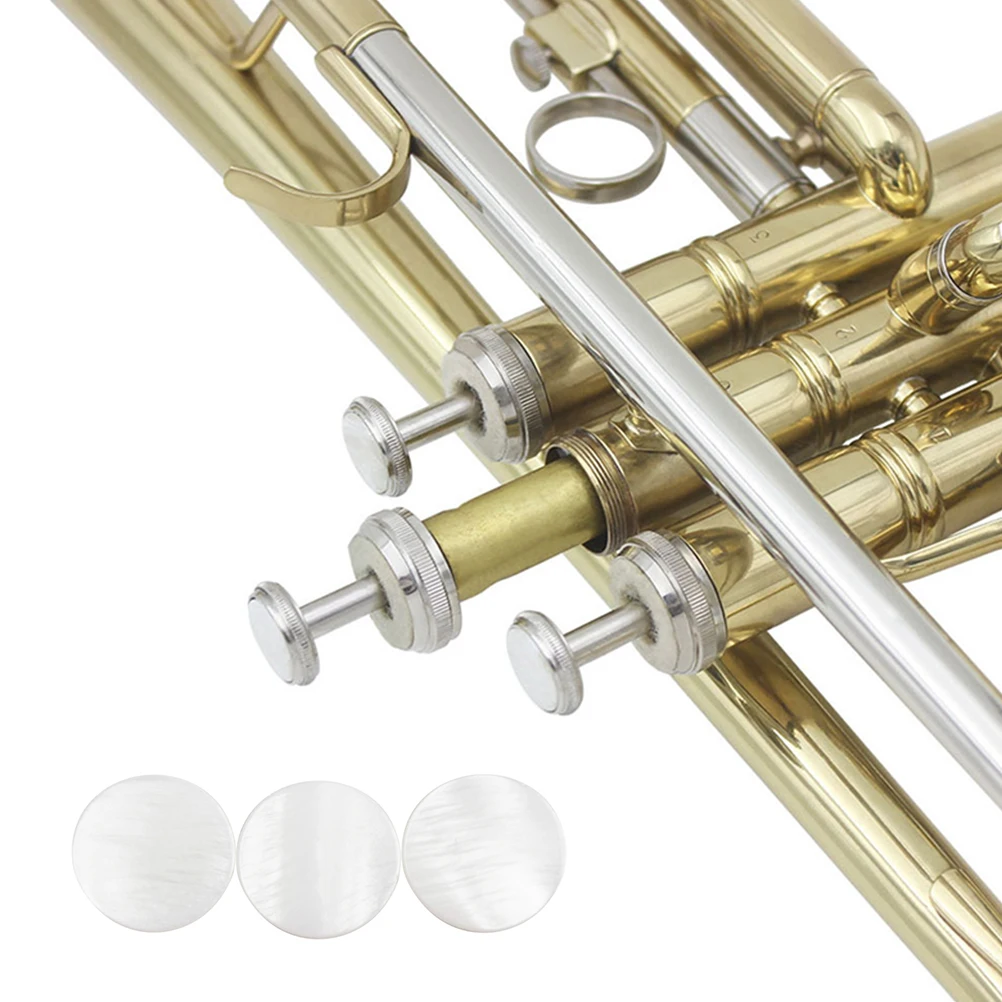 

3Pcs Exquisite White Shell Trumpet Finger Buttons Stylish Instrument Accessories For Play