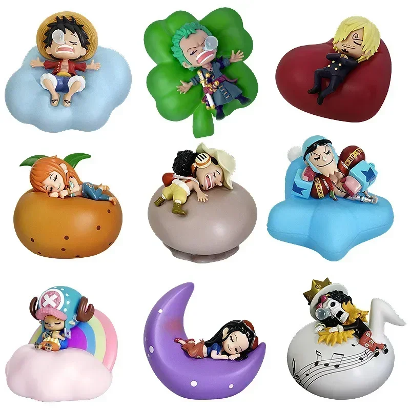 Luz de noche de Anime de una pieza, Luffy, Zoro, Nami, Sanji, Chopper, figuras, Serie de dulces sueños, adorno Led, regalo sorpresa para niños