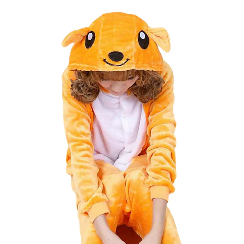 Kangaroo One Piece Animal Cosplay Costume Onesies Pajamas Jumpsuit Hoodies Adults Cosplay Costumes for Halloween and Carnival