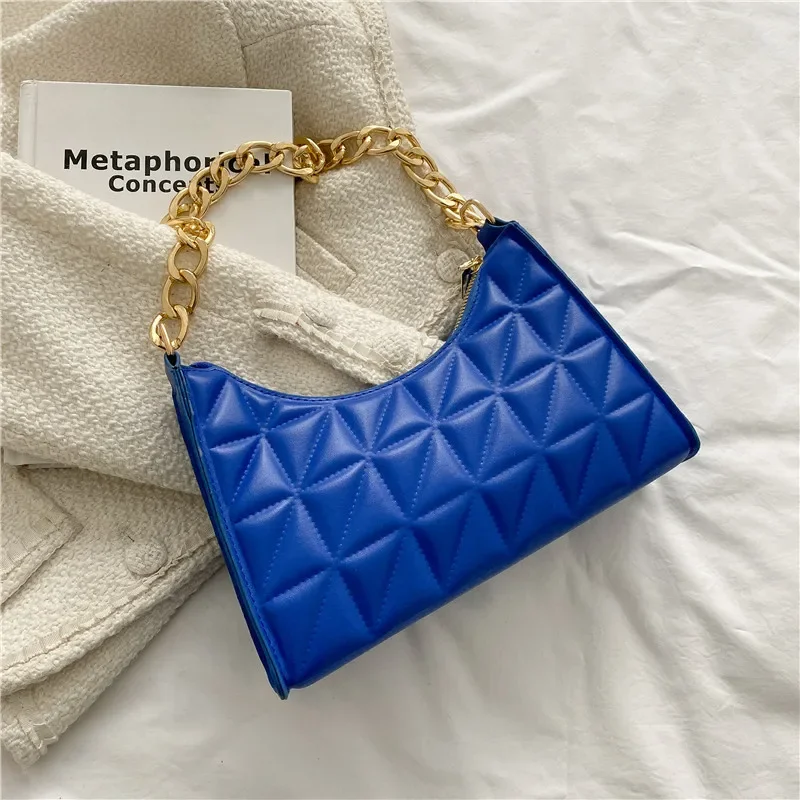 

New Bag for Women, Trendy Korean Version Diamond Grid Contrasting Single Shoulder Underarm Bags