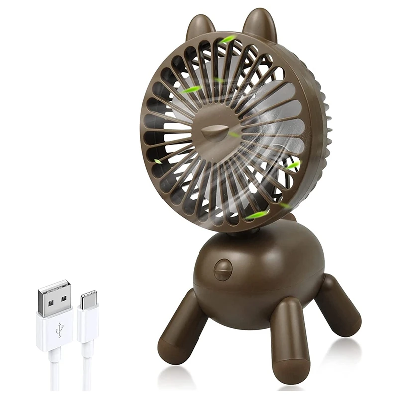 

Puppy Portable Desk Fan, Desktop Table Cooling Fan In Single Button, Rechargeable Personal Fan For Home Office