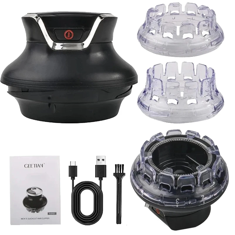 

Automatic Hair Trimmer 360 Rotating Hair Clipper LED Display Portable Shaved Head Artifact UFO Flying Saucer Cutter Head