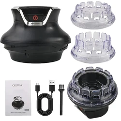 Automatic Hair Trimmer 360 Rotating Hair Clipper LED Display Portable Shaved Head Artifact UFO Flying Saucer Cutter Head