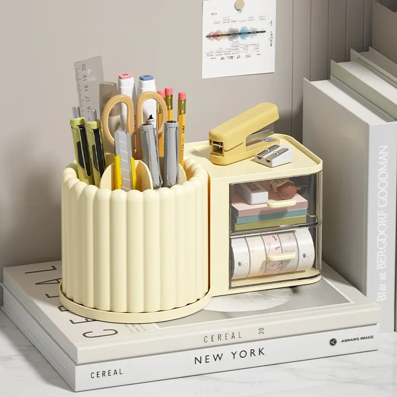 Desktop Simple Drawer Desk Organizer Large Capacity Organizers Office Accessories Pen Holder Storage Box Stationery School