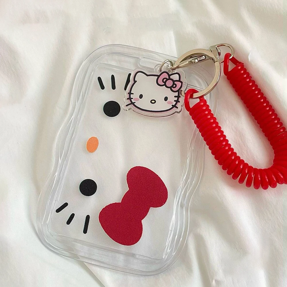 

Sanrio Hello Kitty Transparent Card Holder Certificate Meal Card Access Control ID Card Card Holder Student Work Permit Badge