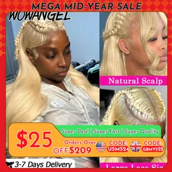 Uau Anjo 250% # 613 hd perucas dianteiras do laço 13x6 loira onda do corpo peruca 13x4 hd laço frontal perucas de cabelo humano derreter peles couro cabeludo natural