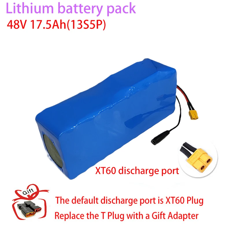 48V 17.5Ah Lithium Battery Pack 54.6V 17500mAh Battery 30A BMS for 48V 350W 450W 500W 750W 1000W Motor Electric Bicycle Scooter