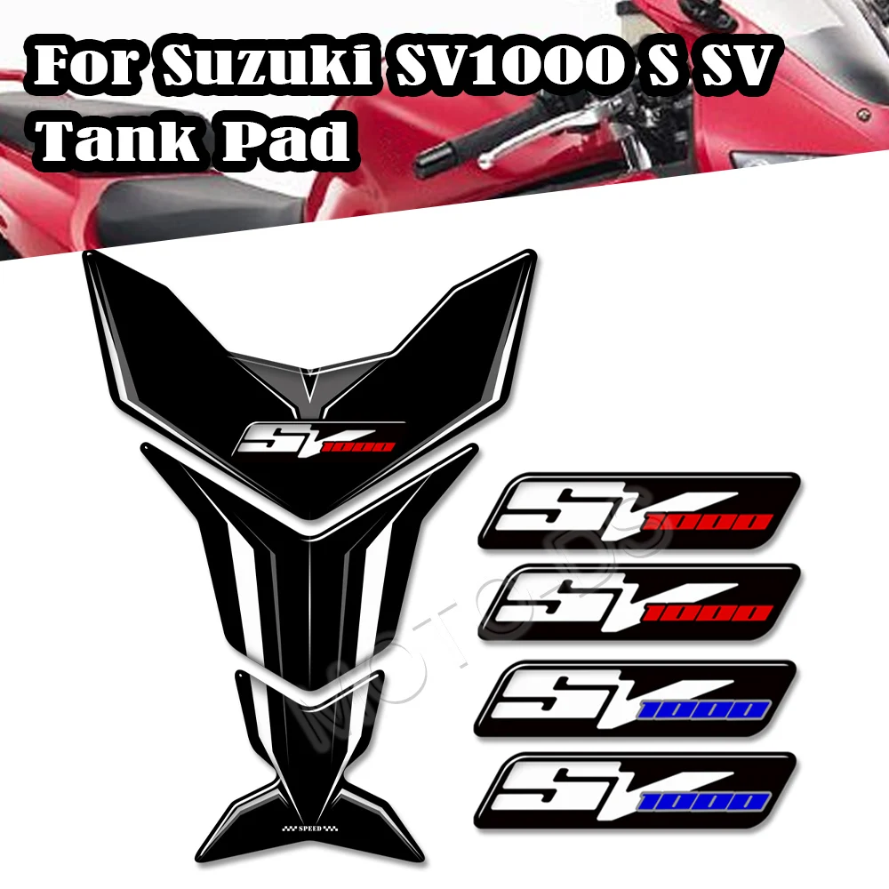

For Suzuki SV1000S SV1000 3D Motorcycle Tank Grips Pads Knee Guard Protector Anti-Slip Epoxy Resin Decals