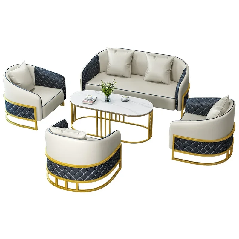 

Leisure hotel reception sales office negotiation table and chair, beauty salon business meeting sofa coffee table combination