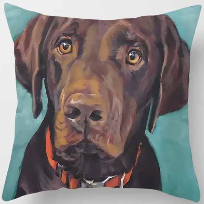 Various Cute Dog Pattern Printed Square Pillow Covers For Home Decor Car Sofa Cushion