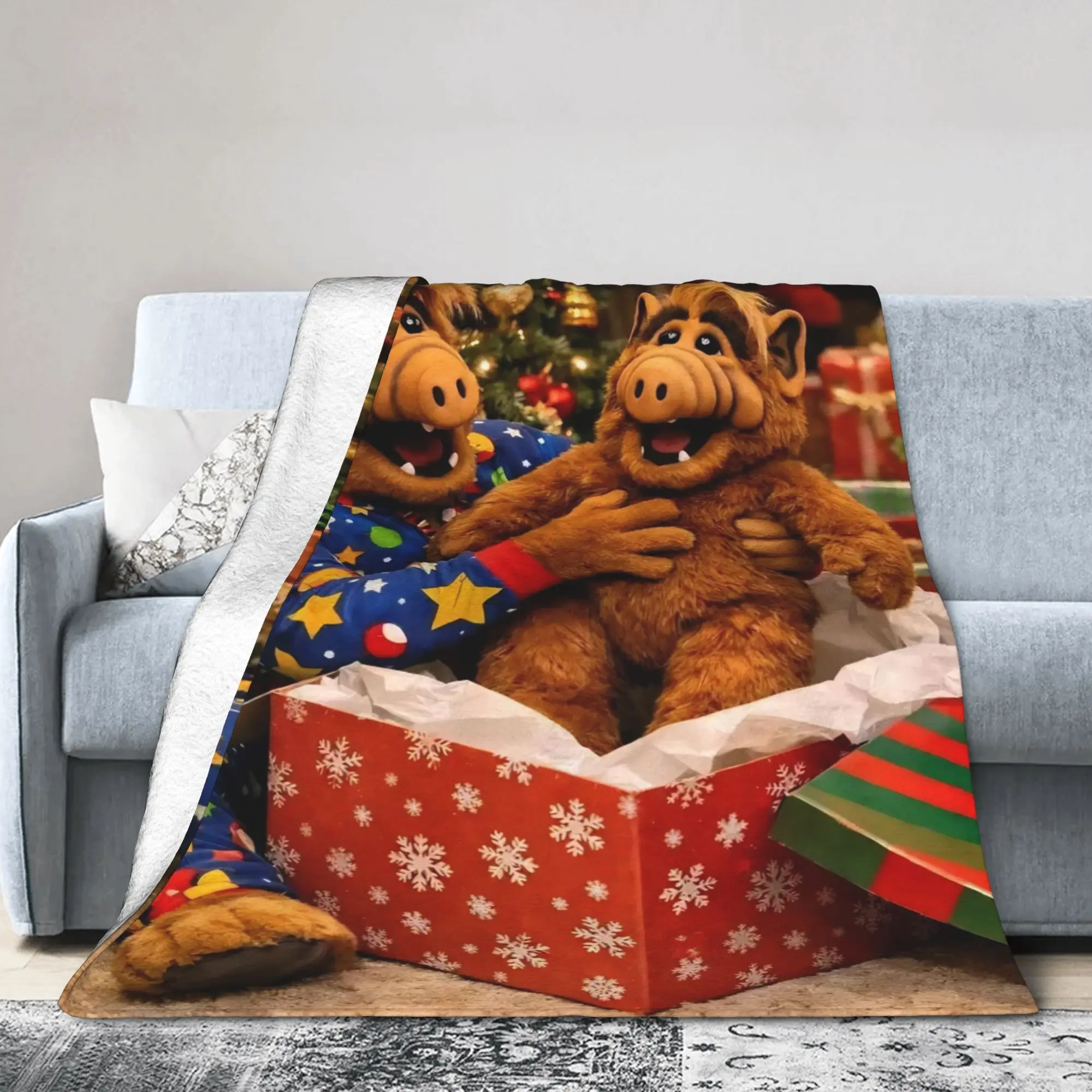 Alf Alien Life Form Comedy  Knitted Blankets Fleece Christmas Soft Throw Blanket for Outdoor Travel Bedroom Quilt