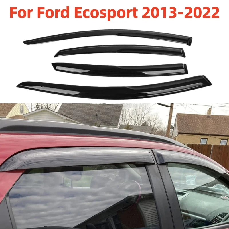 

Car Window Visors For Ford Ecosport 2014 -2021Car Door Window Visor Rain Sun Guard Deflector Shade Awnigs Shelters Raincoat
