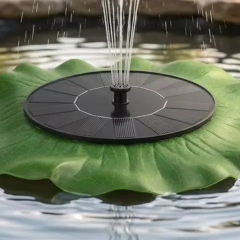 28cm Solar Floating Fountain 1.5W Leaves Design Water Feature For Pond Pool Garden Decor, For Outdoor Pool Pond