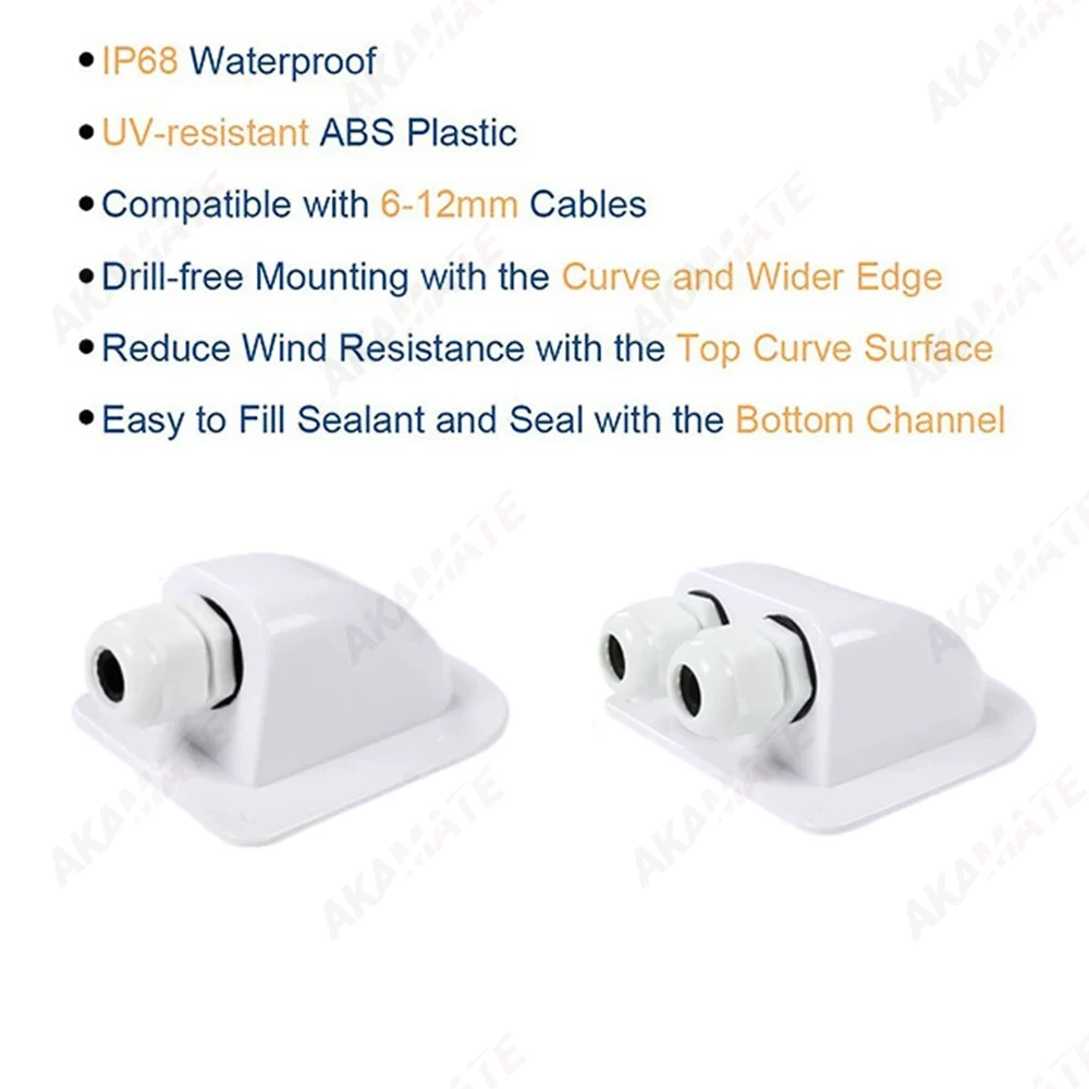 Solar Junction Box For RV Waterproof  Wire Entry Cable Storage Case Connector Holder Outdoor for Boat Yacht Camper Cars view 2