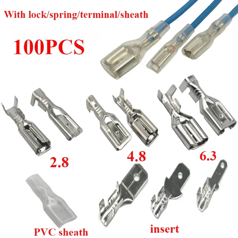 

2.8/4.8/6.3mm Spade Crimp Electrical Terminals Set Solderless Auto Relay Speakers Battery Connectors Cable Lugs Wire Crimper Kit