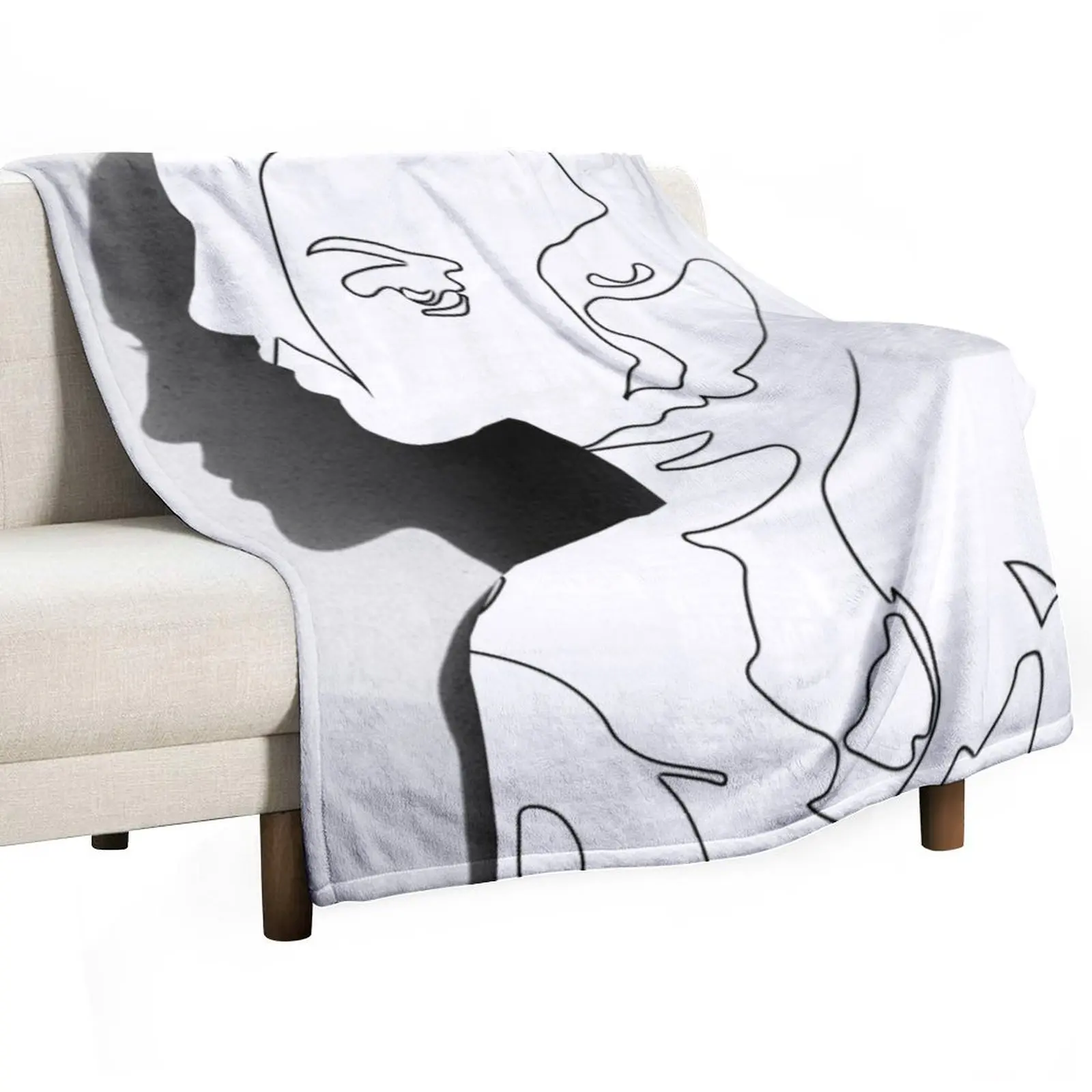 

Portrait (Line Drawing ) Throw Blanket Soft Big wednesday Beach for babies Blankets