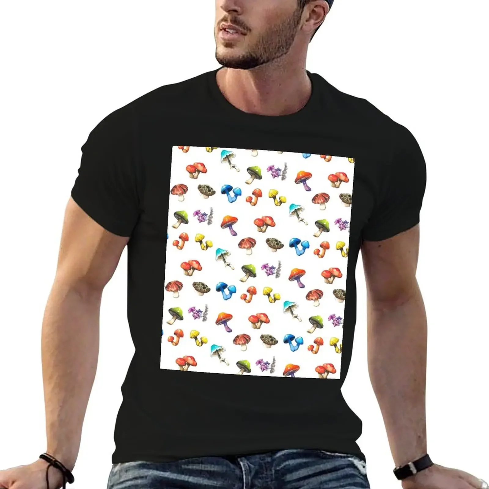 

mushrooms T-Shirt oversized graphic tee cotton graphic tees sports fans cotton t shirt men