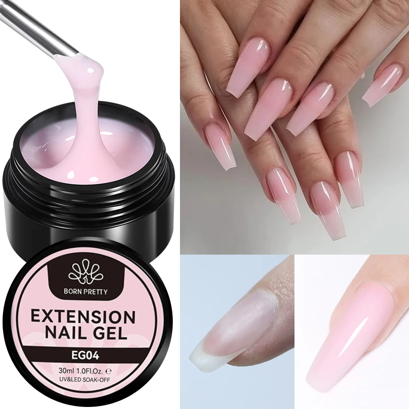 BORN PRETTY Quick Extension Nail Gel Polish Pink Nude Milk White Gel Soak Off UV Semi Permanent Nails Art For Manicure Tool