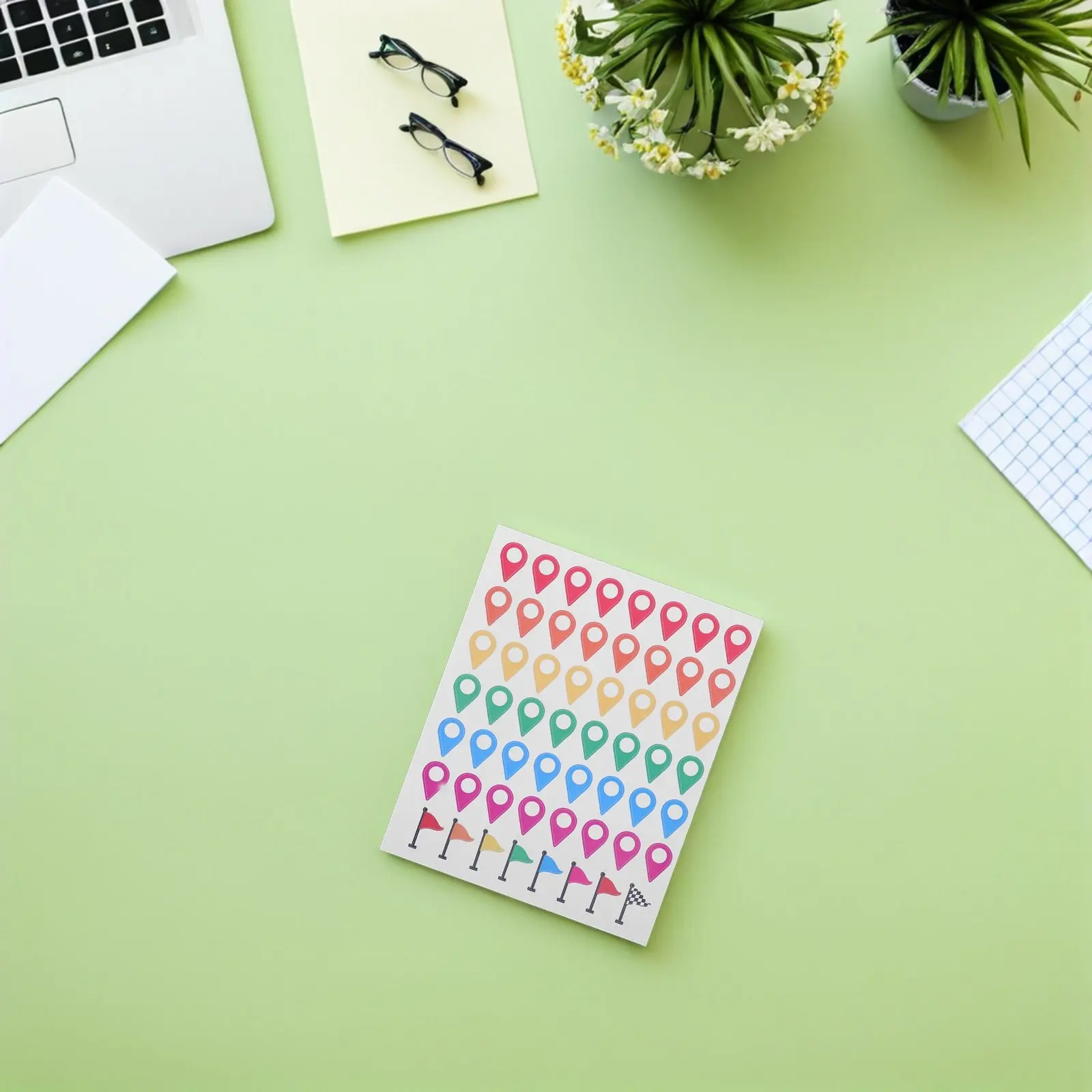 

Location Tracker Stickers Geographical Cartography Indicator Camping Site Marker Map Flag Color-coded Dots for