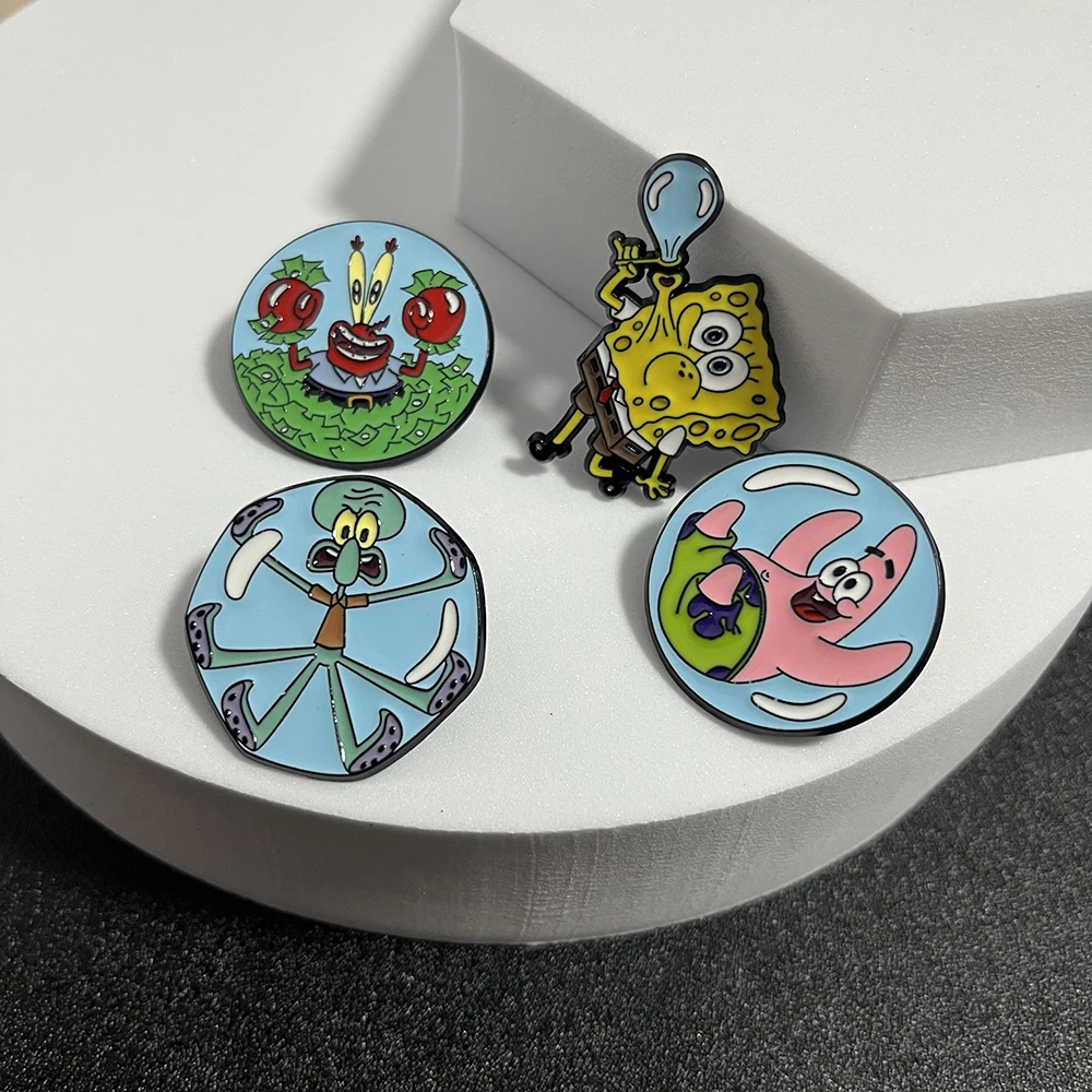 Épingles à revers en émail avec personnage de dessin animé, Badges de collection pour enfants, bijoux cadeaux mignons pour enfants, décoration de sacs à dos, 4 pièces