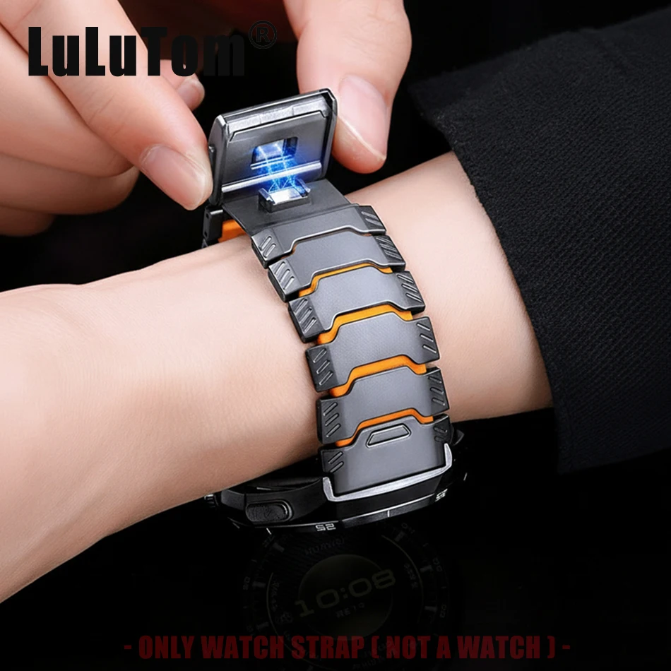 

Titanium Rubber Magnetic Bands for Samsung Galaxy Watch 8 Ultra 47mm 40/44/46mm Classic Strap for Huawei GT 6/5/4 Pro 22mm Band
