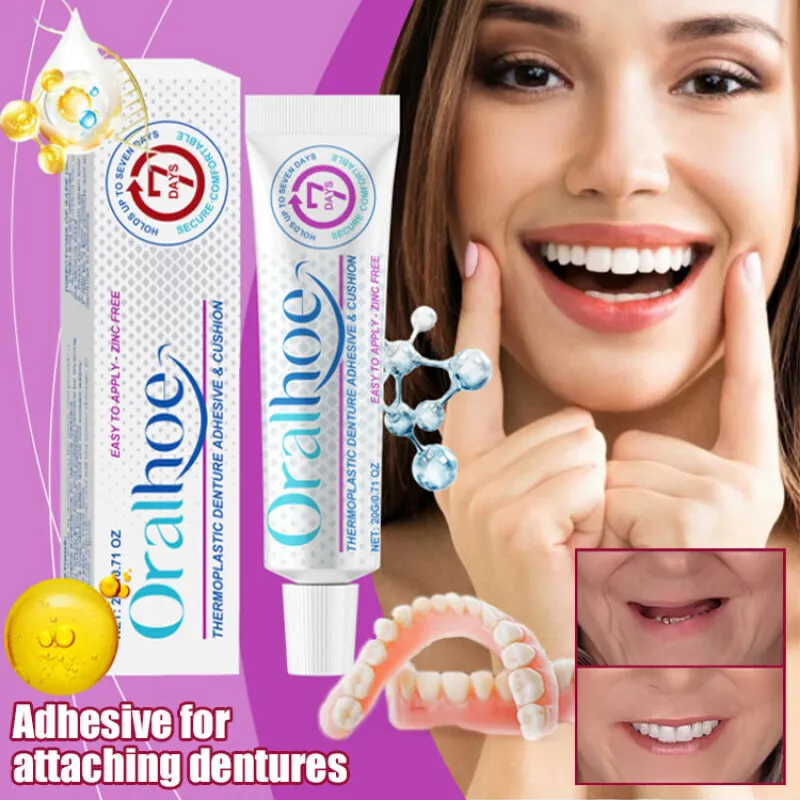 

Food Grade Thermoplastic Denture Adhesive Strong Hold Reusable Comfortable Denture Glue Portable Oral Health Care Long Lasting