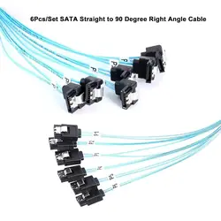 Cable de ángulo recto de 90 grados para servidores, Cable SATA de alta velocidad, 6 puertos, 7p a 6 puertos SATA