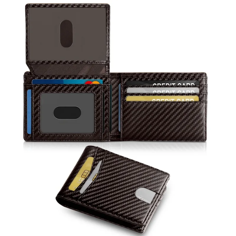 Ultra Thin Business Wallet, Men's Credit Card Slot, Leather Wallet, RFID Anti-theft, Minimalist Men's Wallet