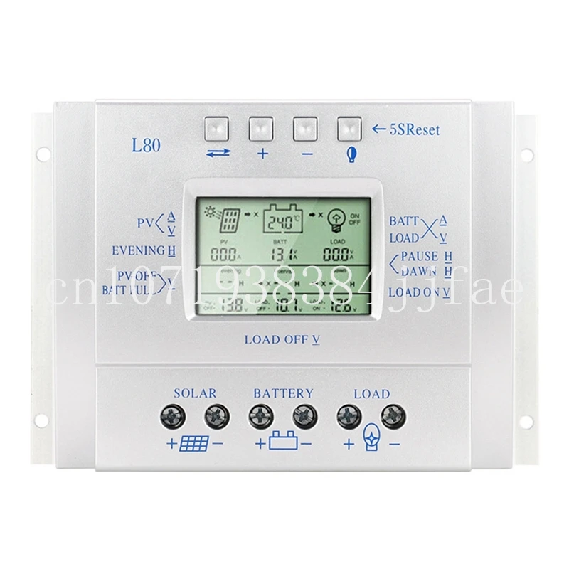 80A 12V/24V L80 Zero Level Display Charging Solar Controller Solar Charge Controller